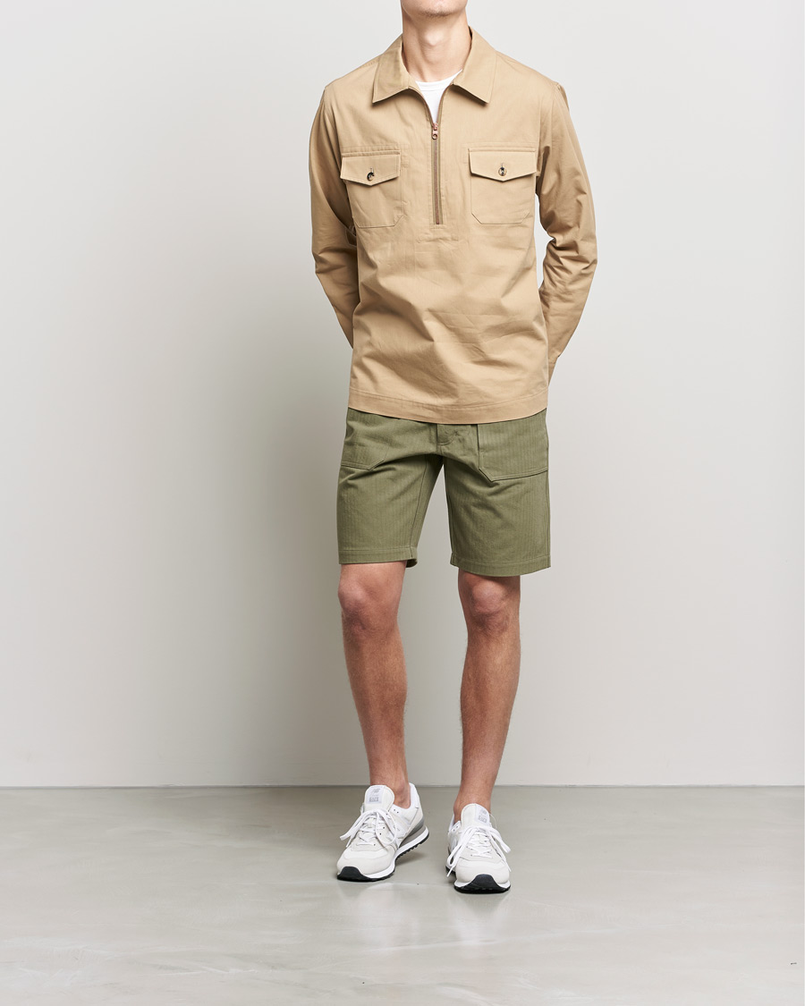 Mies | Kauluspaidat | Private White V.C. | Half Zip Pullover Sand