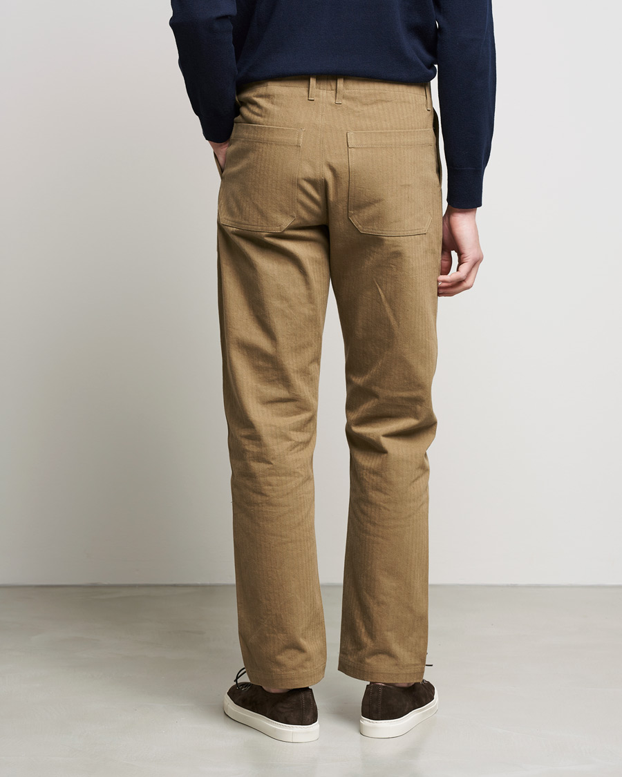 Mies | Housut | Private White V.C. | Maker´s Cotton Herringbone Trousers Sand