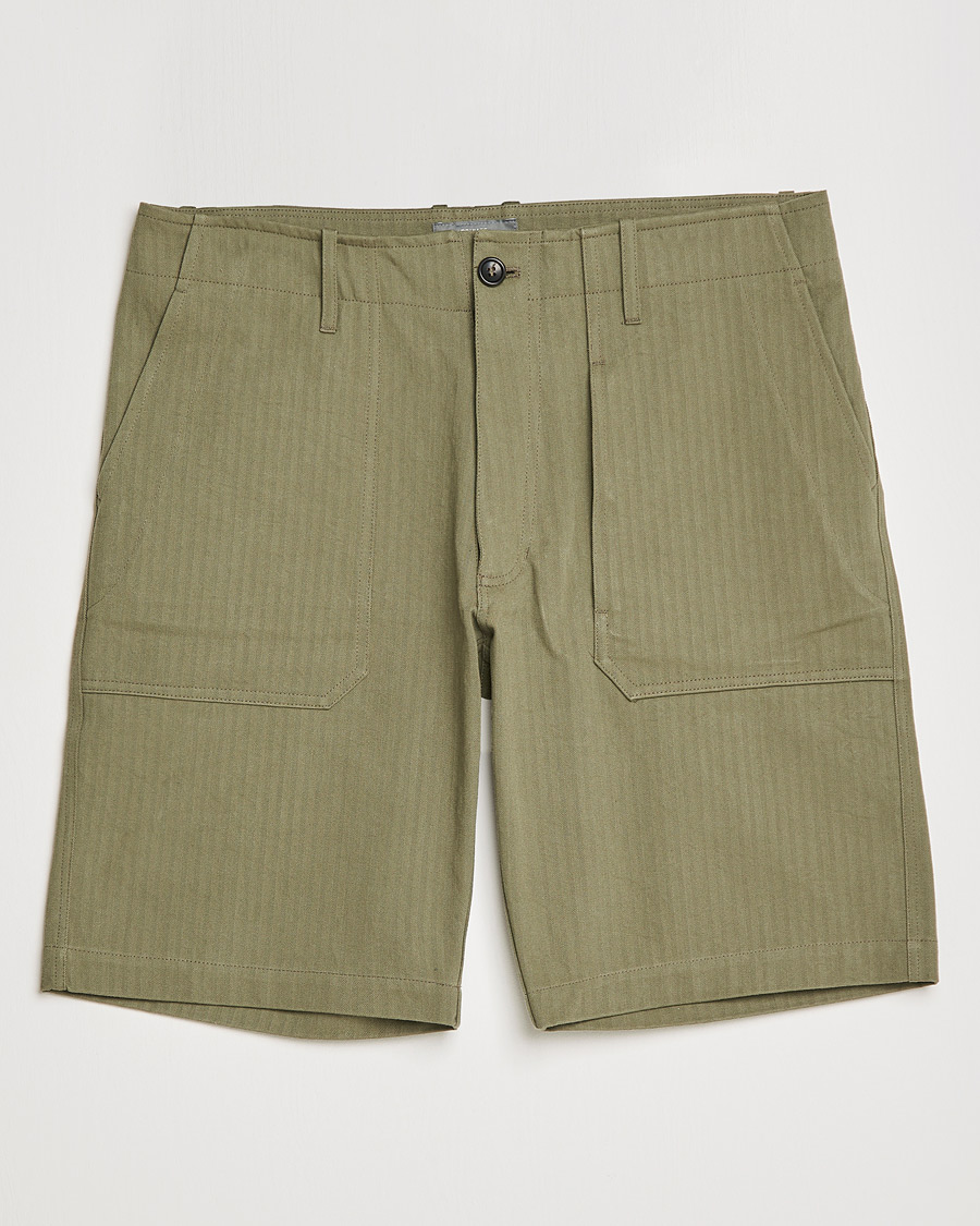 Mies | Shortsit | Private White V.C. | Maker´s Cotton Herringbone Shorts Khaki
