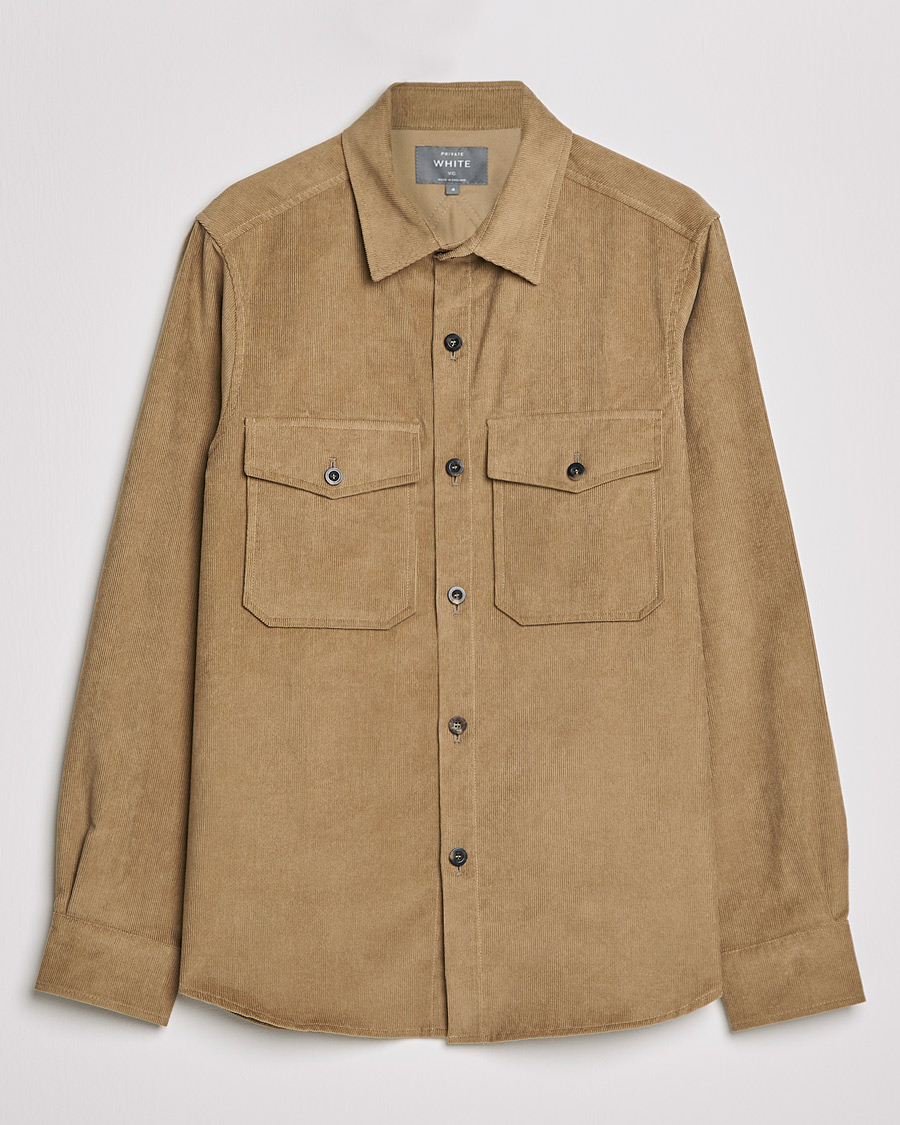 Miehet |  | Private White V.C. | Patch Pocket Corduroy Overshirt Taupe