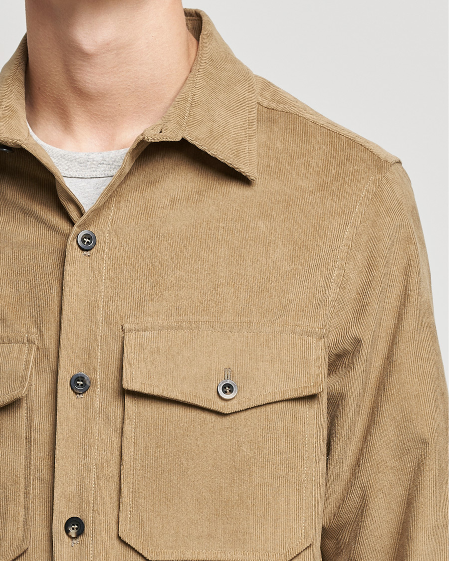 Mies | Kauluspaidat | Private White V.C. | Patch Pocket Corduroy Overshirt Taupe