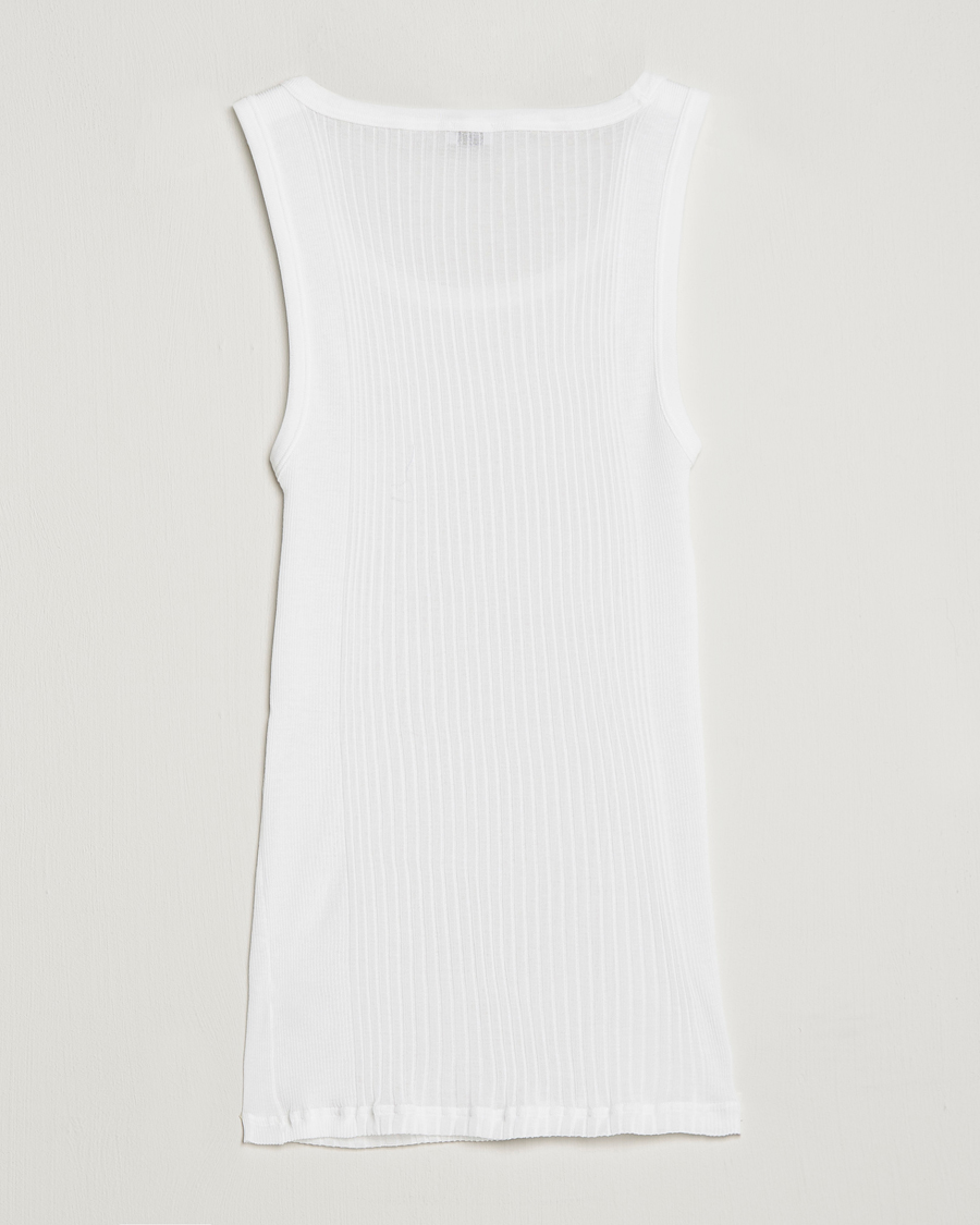 Mies | T-paidat | Zimmerli of Switzerland | Ribbed Mercerized Cotton Tank Top White