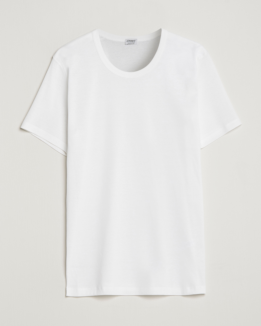 Mies | T-paidat | Zimmerli of Switzerland | Mercerized Cotton Crew Neck T-Shirt White