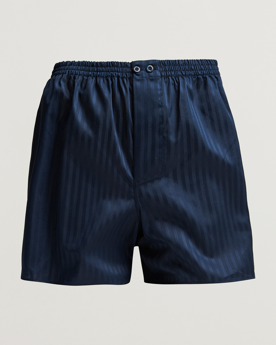 Mies | Alusvaatteet | Zimmerli of Switzerland | Mercerized Cotton Boxer Shorts Navy
