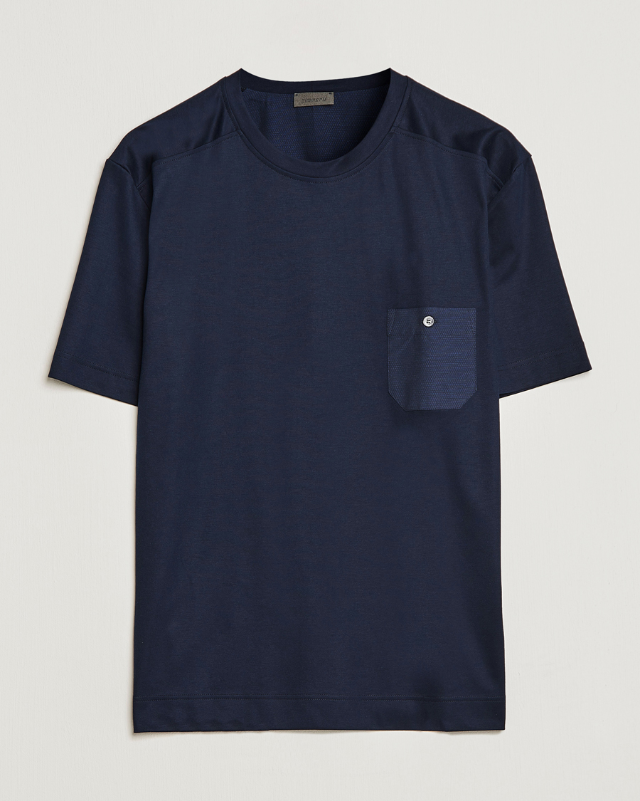 Mies | Yöpuvut ja kylpytakit | Zimmerli of Switzerland | Cotton/Modal Crew Neck Loungwear T-Shirt Midnight