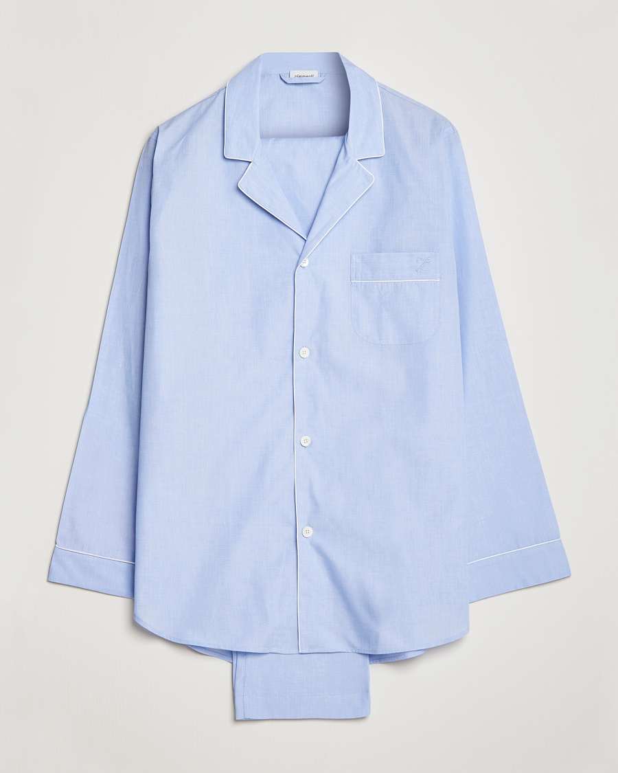 Mies | Yöpuvut ja kylpytakit | Zimmerli of Switzerland | Mercerized Cotton Pyjamas Light Blue