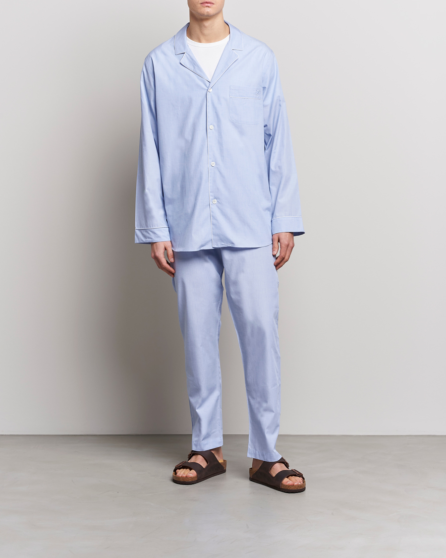Mies | Yöpuvut ja kylpytakit | Zimmerli of Switzerland | Mercerized Cotton Pyjamas Light Blue