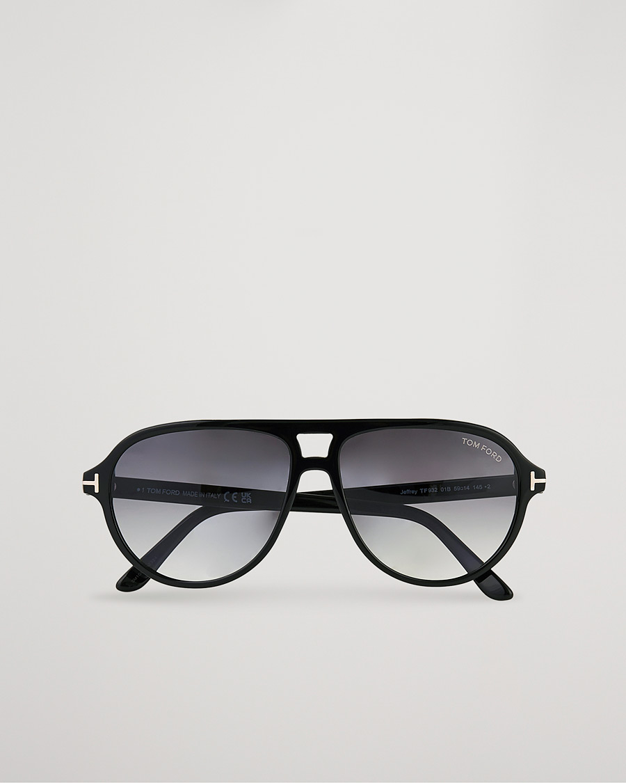 Miehet |  | Tom Ford | Jeffrey Sunglasses Shiny Black/Gradient Smoke