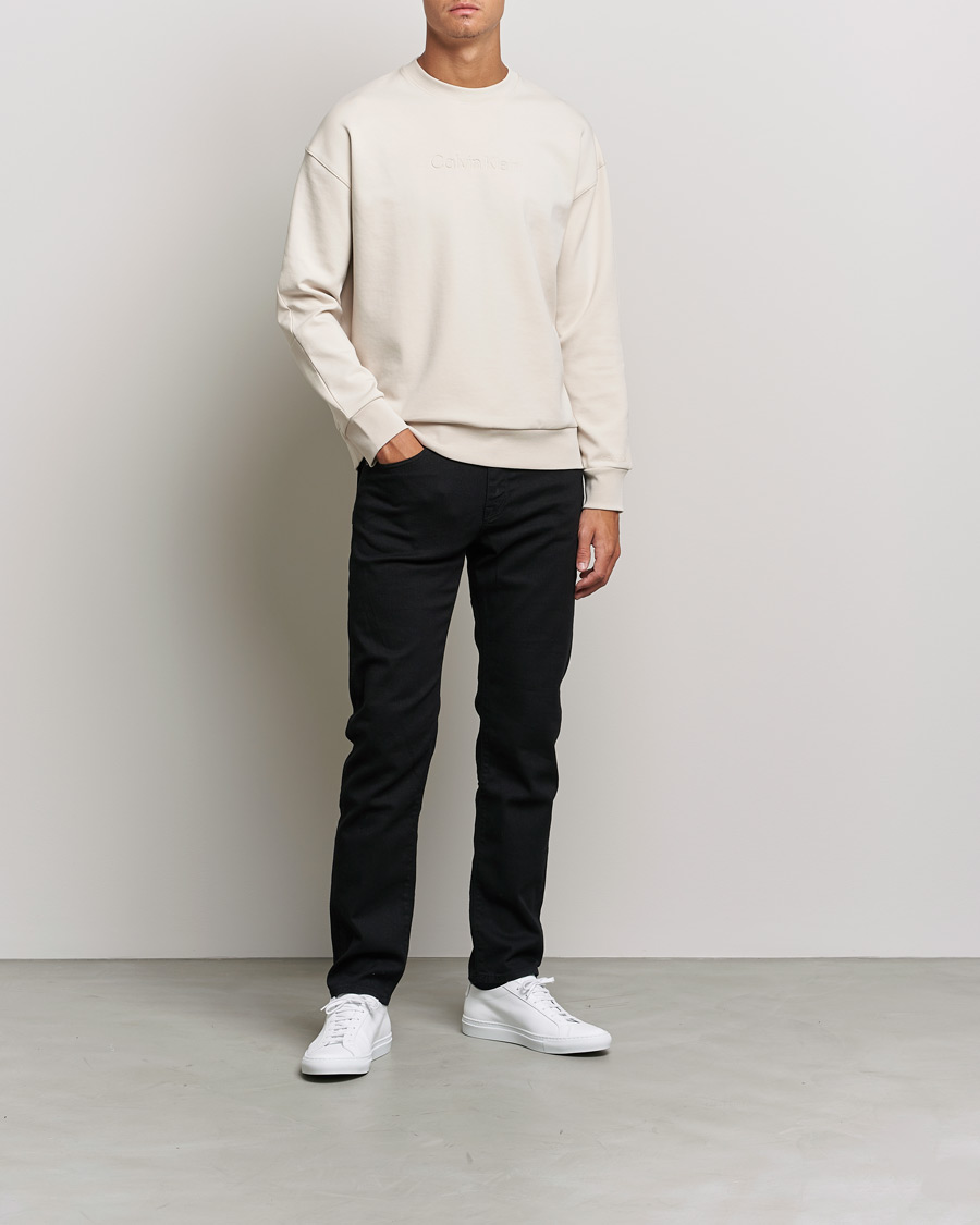 Mies | Alennusmyynti vaatteet | Calvin Klein | Debossed Logo Crew Neck Sweatshirt Stony Beige