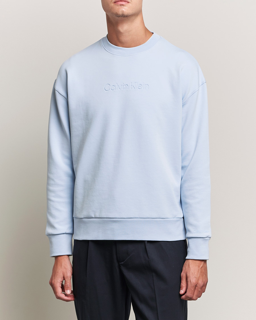 Mies | Puserot | Calvin Klein | Debossed Logo Crew Neck Sweatshirt Bayshore Blue
