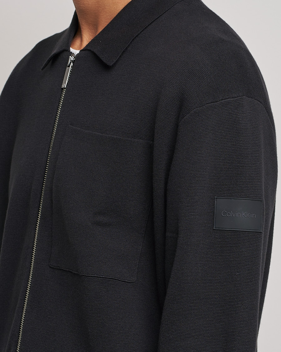 Mies | Puserot | Calvin Klein | Milano Knitted Full Zip Sweater Black