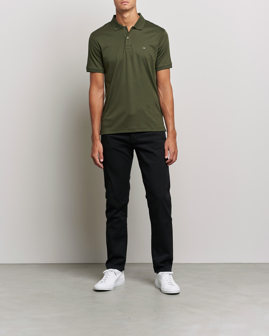 Mies | Alennusmyynti vaatteet | Calvin Klein | Slim Fit Smooth Cotton Polo Dark Olive