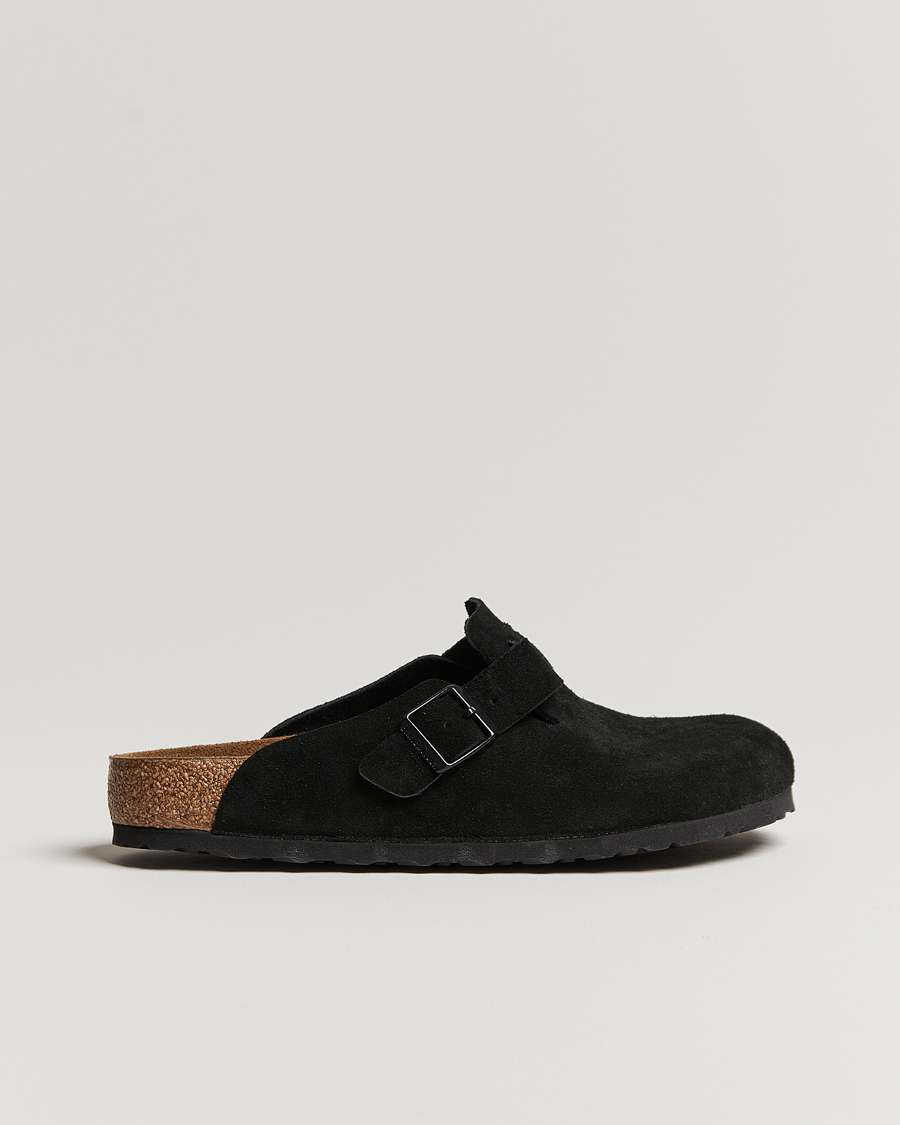 Mies | BIRKENSTOCK Boston Soft Footbed Black Suede | BIRKENSTOCK | Boston Soft Footbed Black Suede
