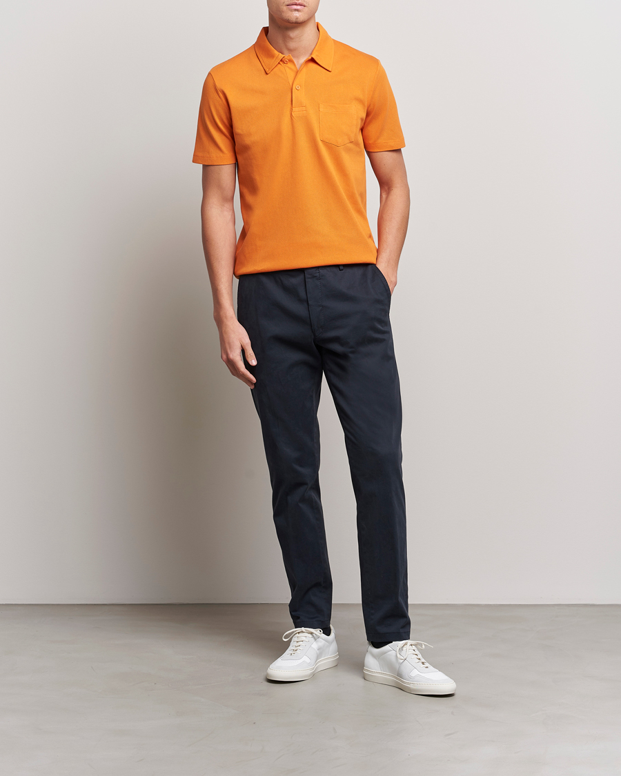Mies | Pikeet | Sunspel | Riviera Polo Shirt Flame Orange