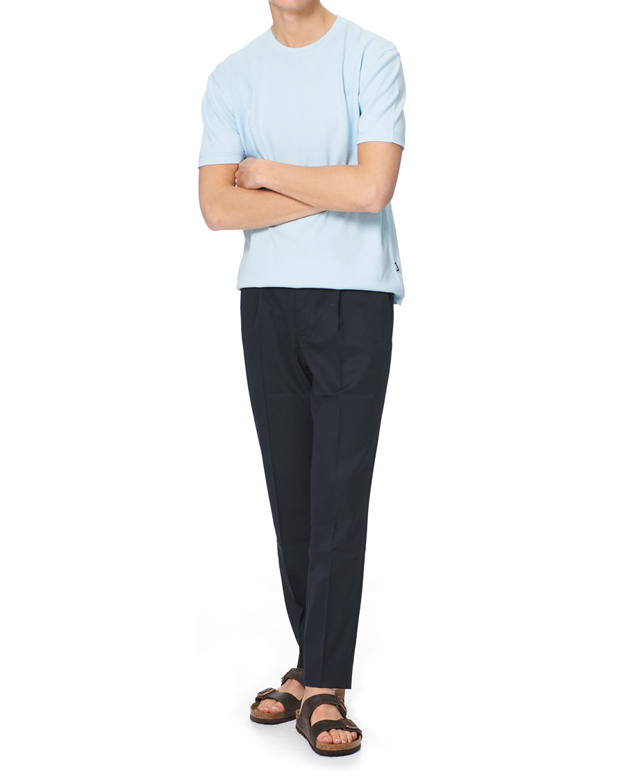 Mies | Kesän valikoima | BOSS | Tameo Cotton/Linen T-shirt Light Blue