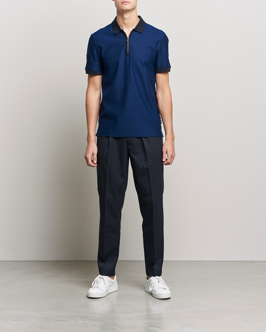 Mies | Pikeet | BOSS BLACK | Polston Half-Zip Polo Dark Blue