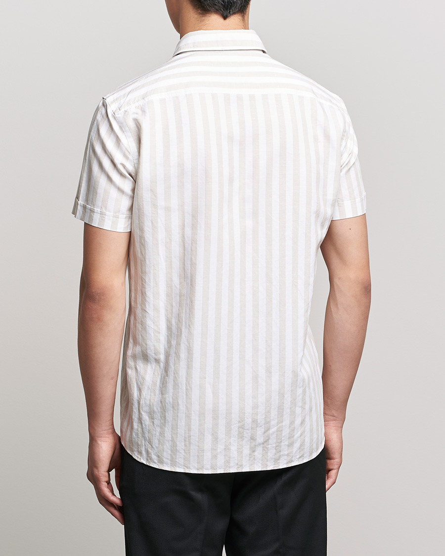Mies | Kauluspaidat | BOSS BLACK | BOSS Hal Block Stripe Short Sleeve Shirt Beige/White