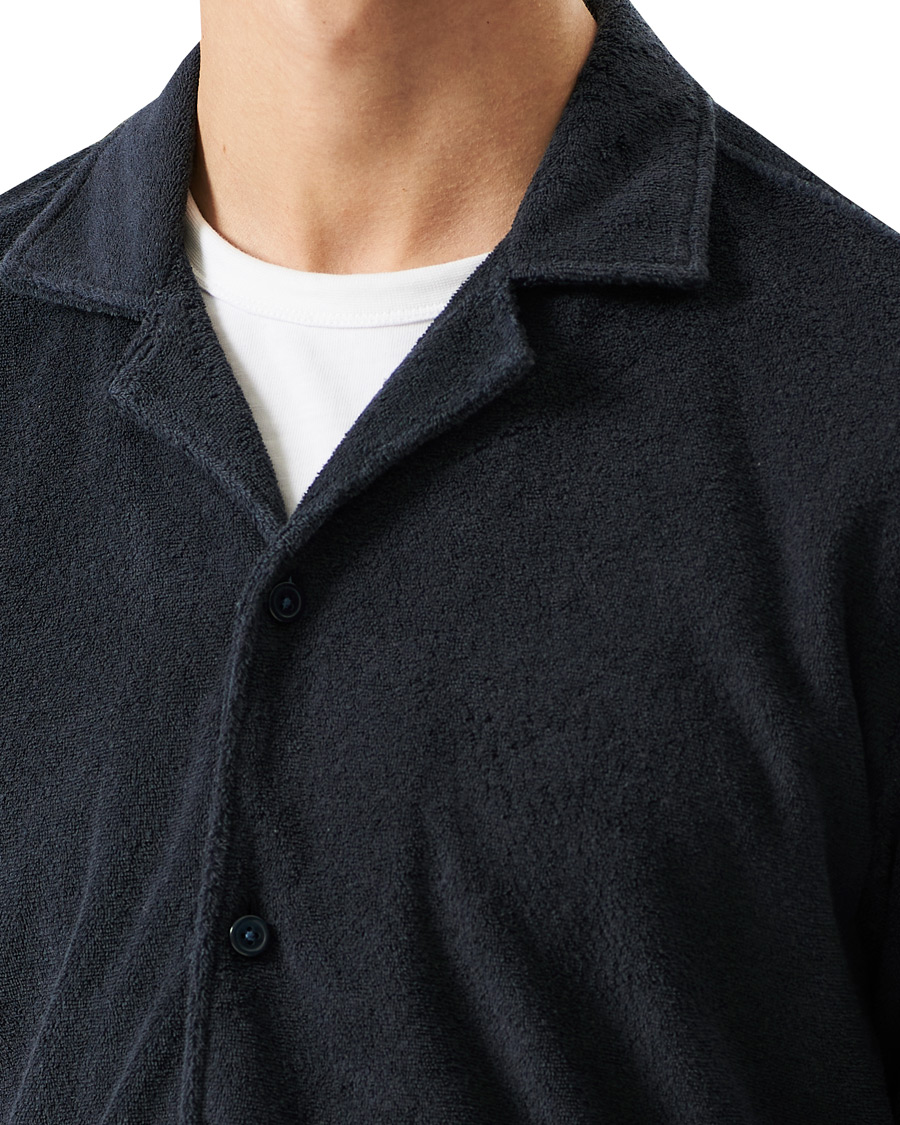 Mies | Kauluspaidat | BOSS BLACK | BOSS Lars Terry Short Sleeve Shirt Dark Blue