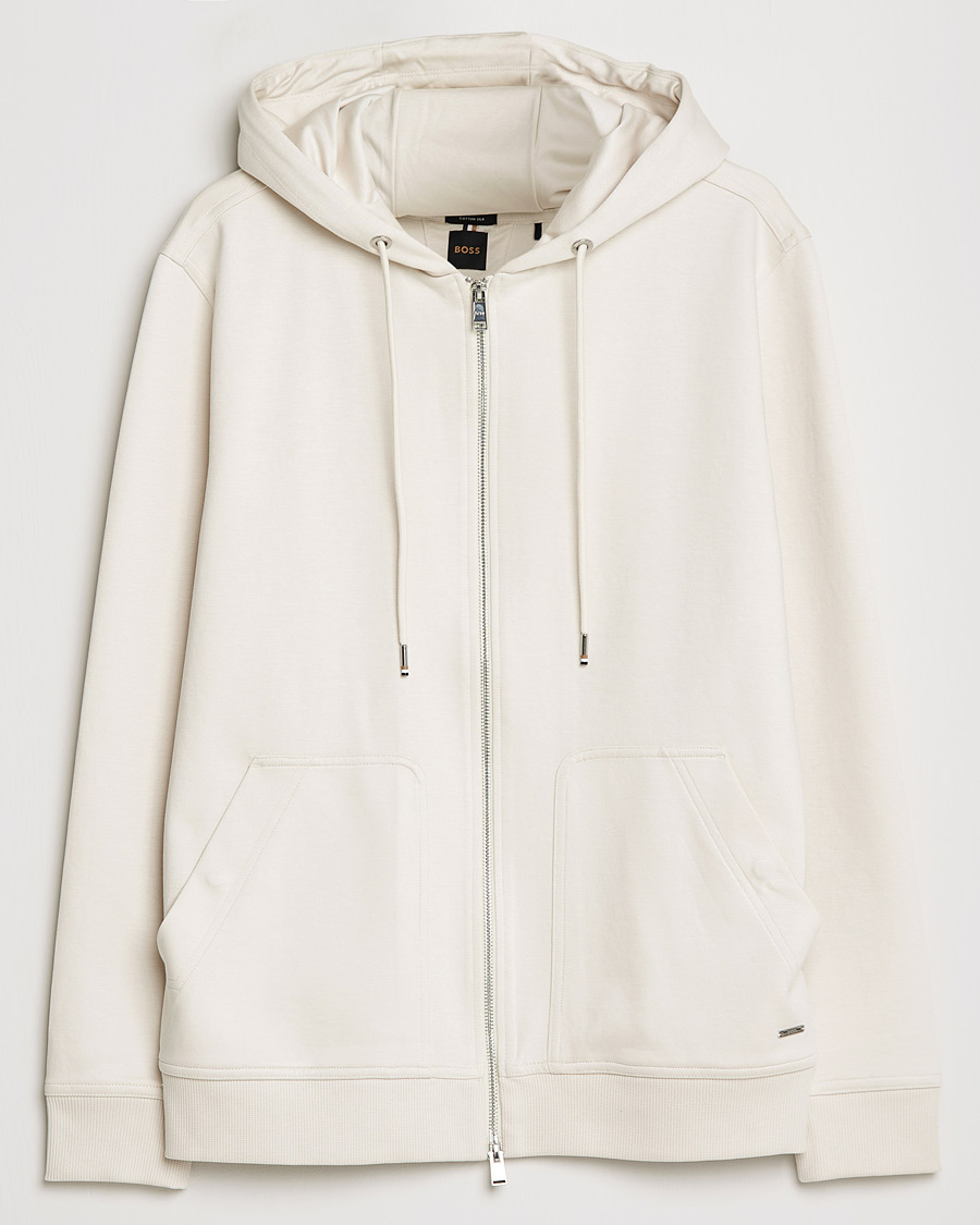 Mies | Puserot | BOSS BLACK | Tailored Smith Full Zip Hoodie Open White