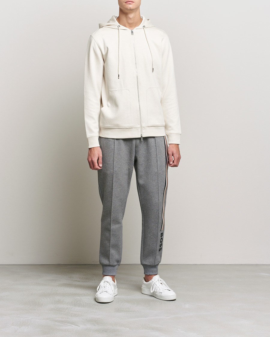 Mies | Puserot | BOSS BLACK | Tailored Smith Full Zip Hoodie Open White