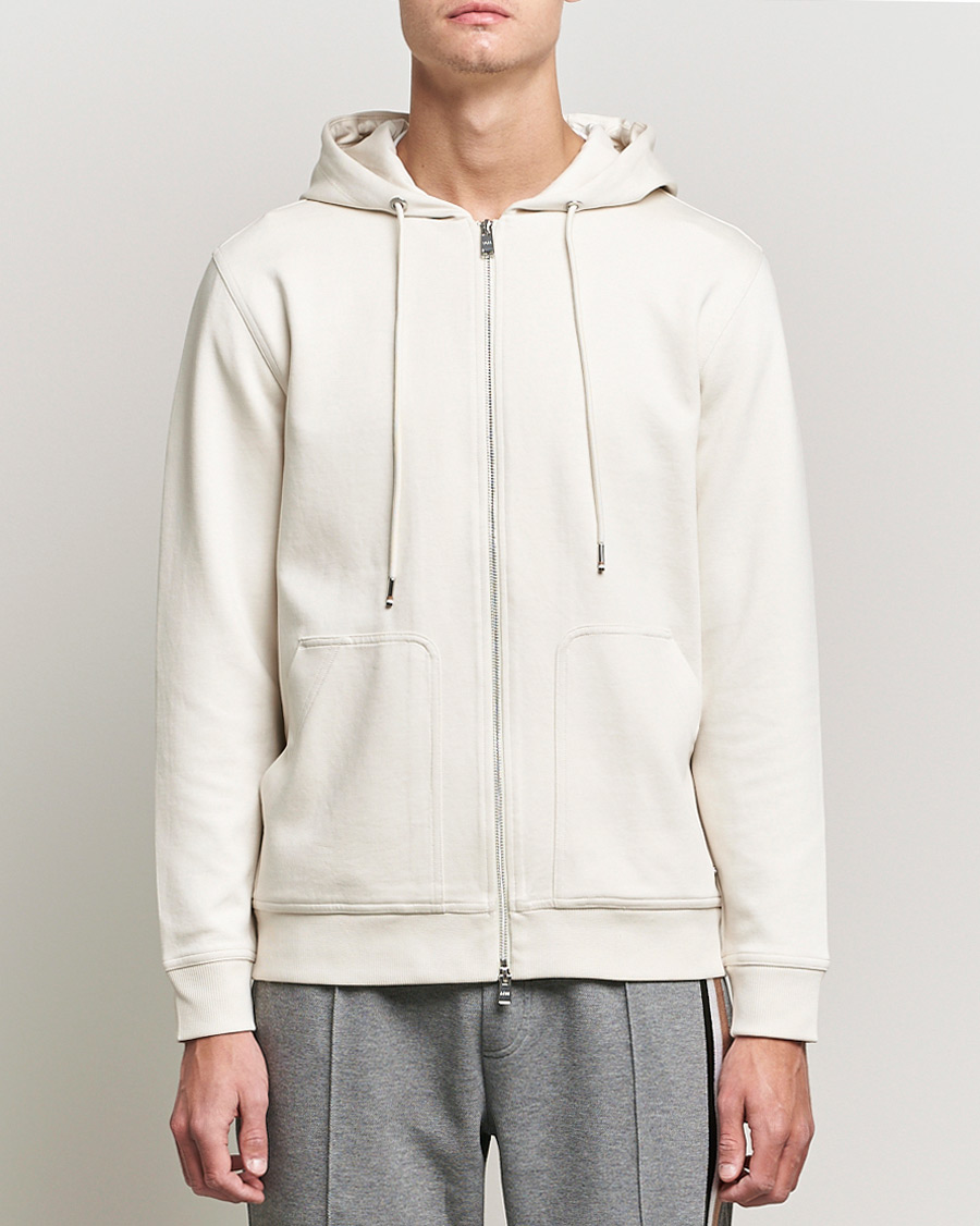 Mies | Puserot | BOSS BLACK | Tailored Smith Full Zip Hoodie Open White