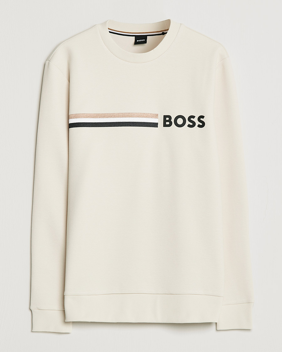 Mies | Puserot | BOSS BLACK | Stadler Logo Crew Neck Sweatshirt Open White