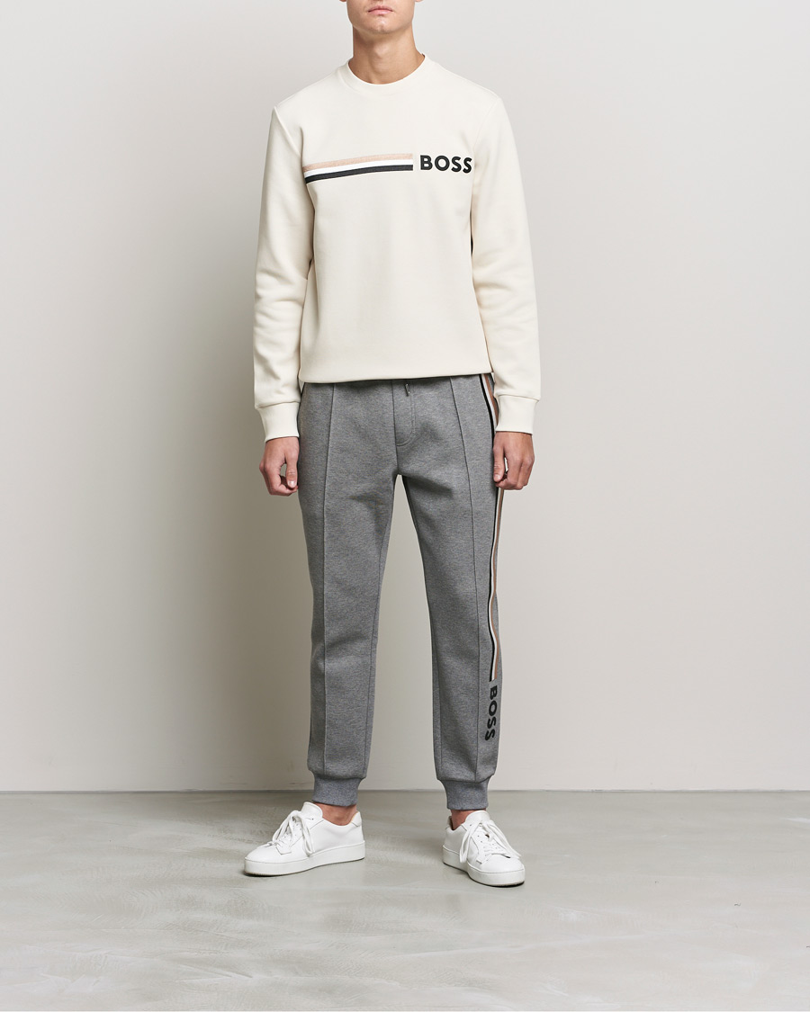 Mies | Puserot | BOSS BLACK | Stadler Logo Crew Neck Sweatshirt Open White