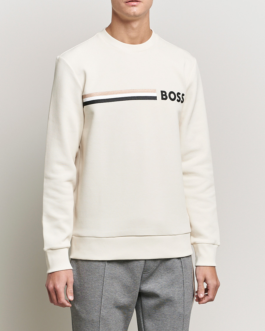 Mies | Puserot | BOSS BLACK | Stadler Logo Crew Neck Sweatshirt Open White