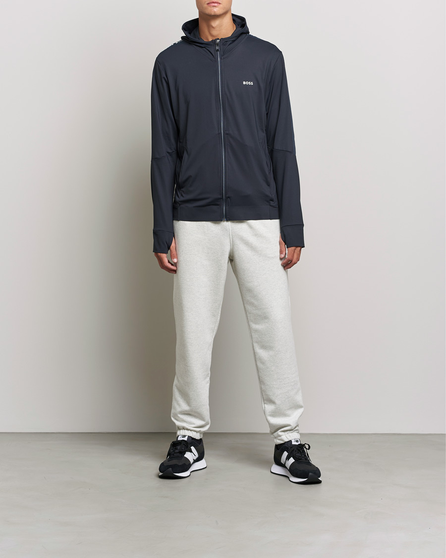 Mies | Puserot | BOSS GREEN | Sicon Gym Full Zip Hoodie Dark Blue