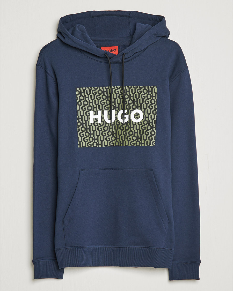 Mies | Puserot | HUGO | Dreeman Monogram Logo Hoodie Dark Blue