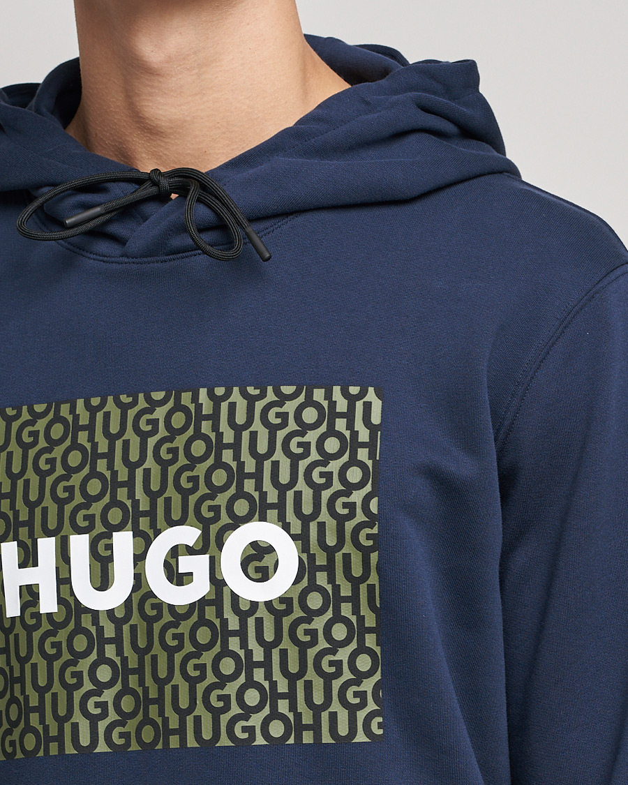 Mies | Puserot | HUGO | Dreeman Monogram Logo Hoodie Dark Blue