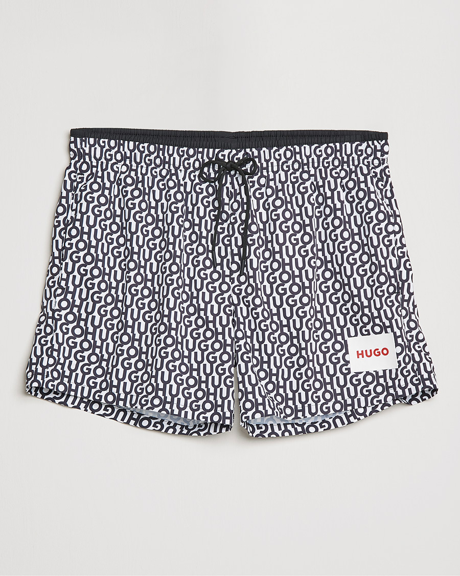 Mies | Uimahousut | HUGO | Jago Monogram Logo Swimshorts White