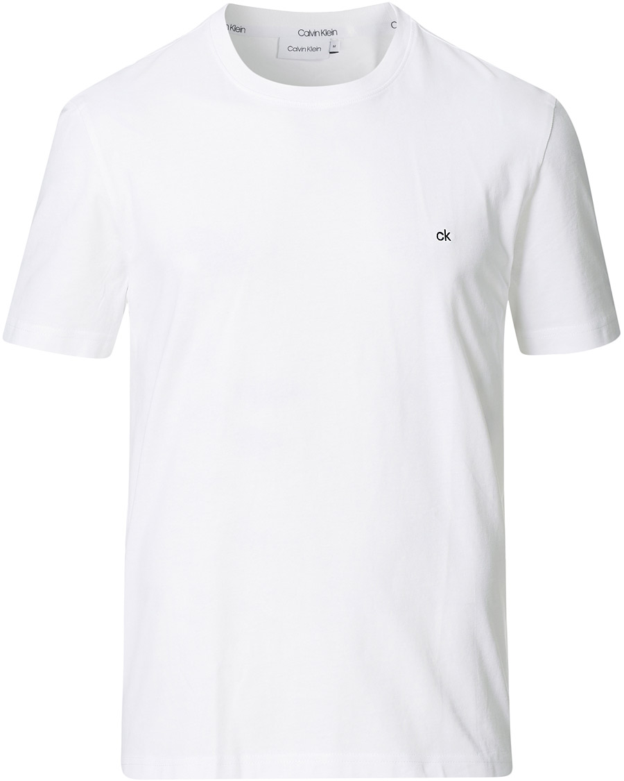 Mies | T-paidat | Calvin Klein | Cotton Embroidery Logo Crew Neck T-Shirt White