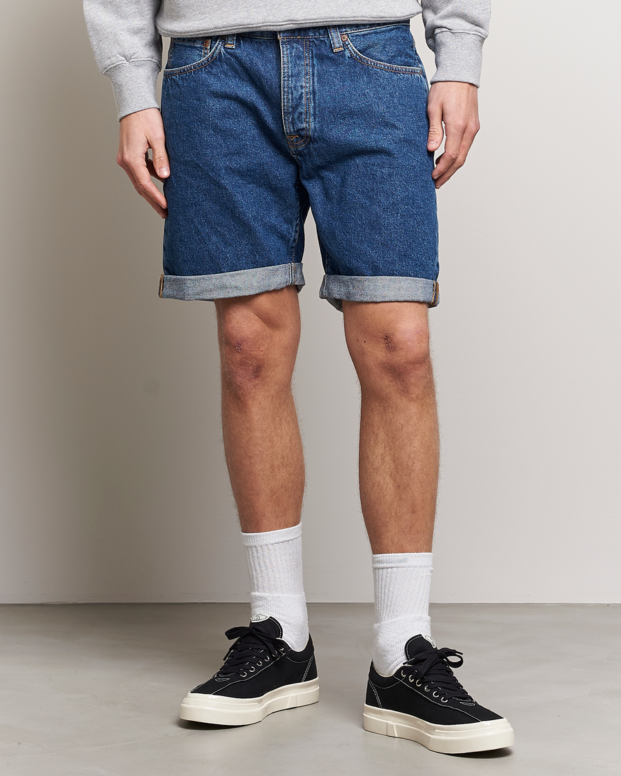 Mies | Nudie Jeans | Nudie Jeans | Josh Stretch Denim Shorts 90s Stone Denim