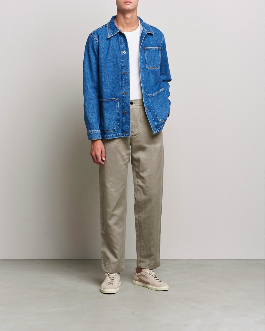 Mies | Kauluspaidat | Nudie Jeans | Barney Worker Denim Overshirt 90s Blue Denim