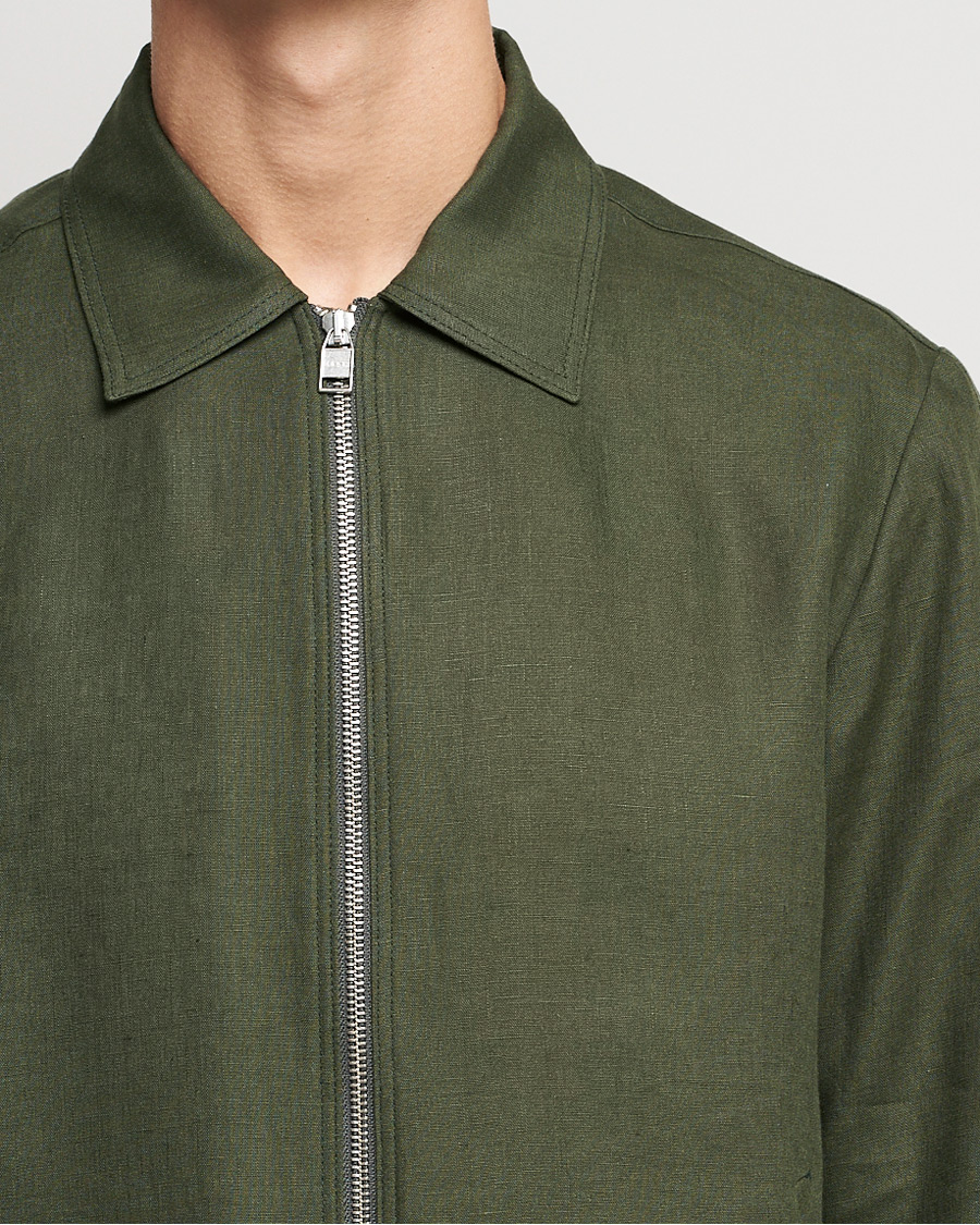 Mies | Takit | Tiger of Sweden | Maddon Linen Shirt Jacket Green