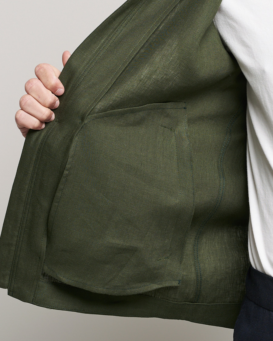 Mies | Takit | Tiger of Sweden | Maddon Linen Shirt Jacket Green