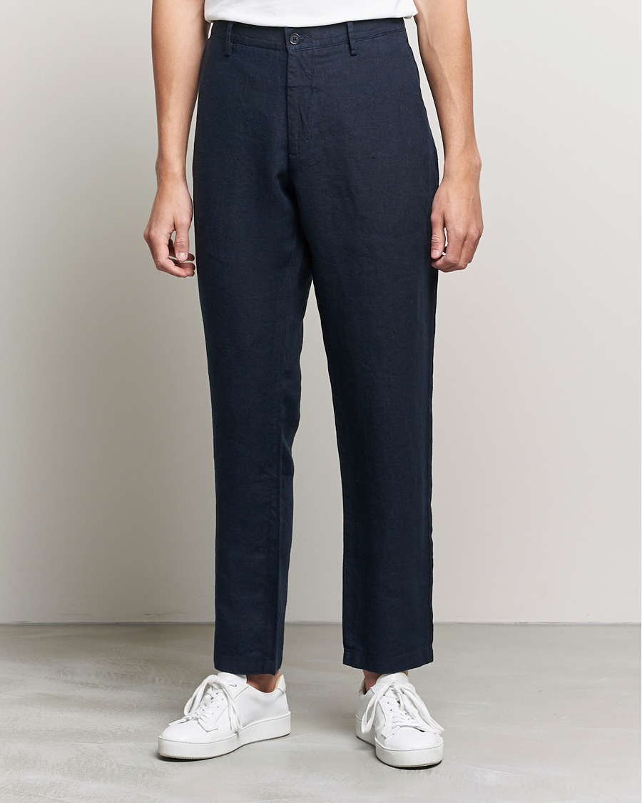 Mies | Housut | NN07 | Karl Linen Trousers Navy