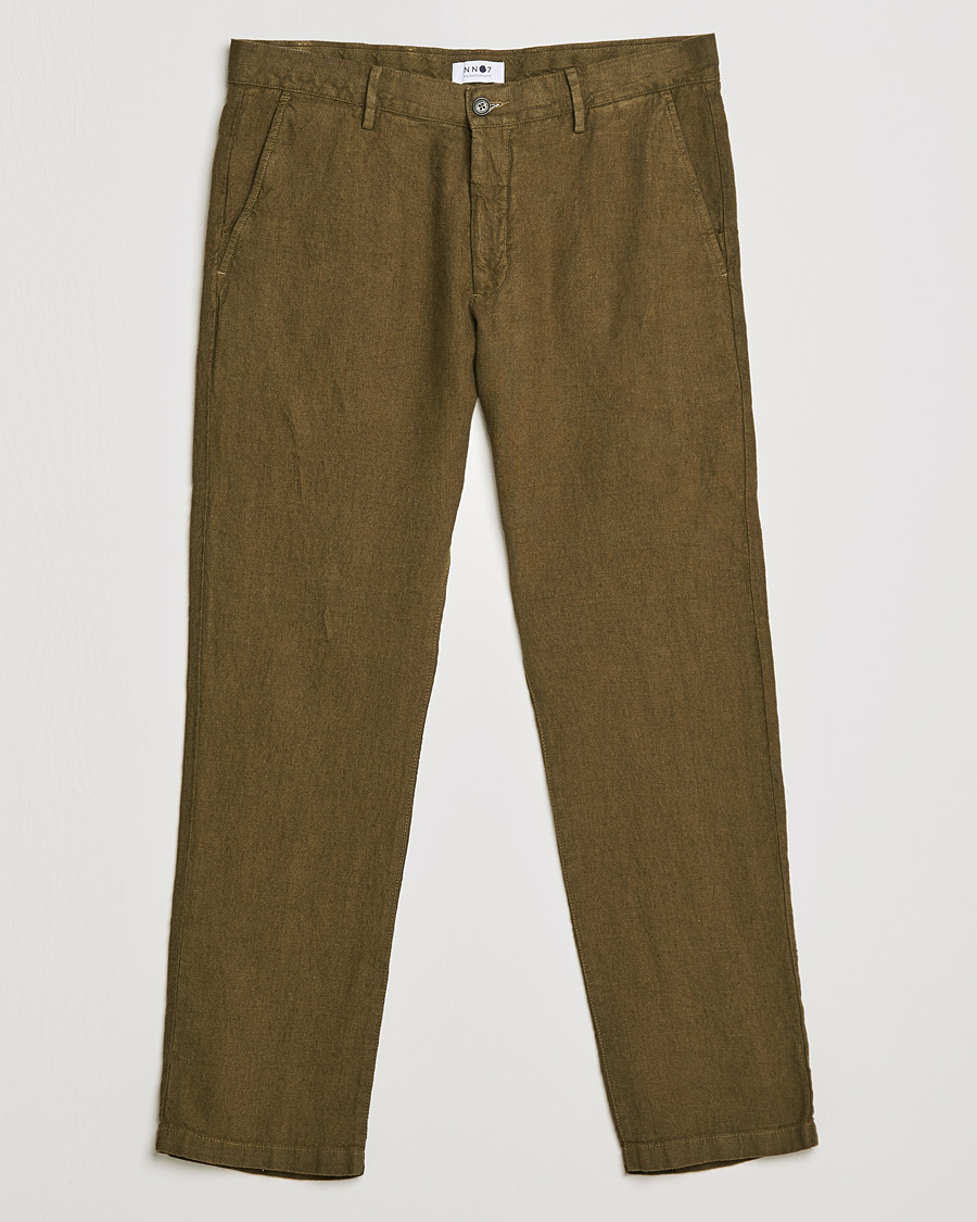 Mies | Housut | NN07 | Karl Linen Trousers Dark Olive