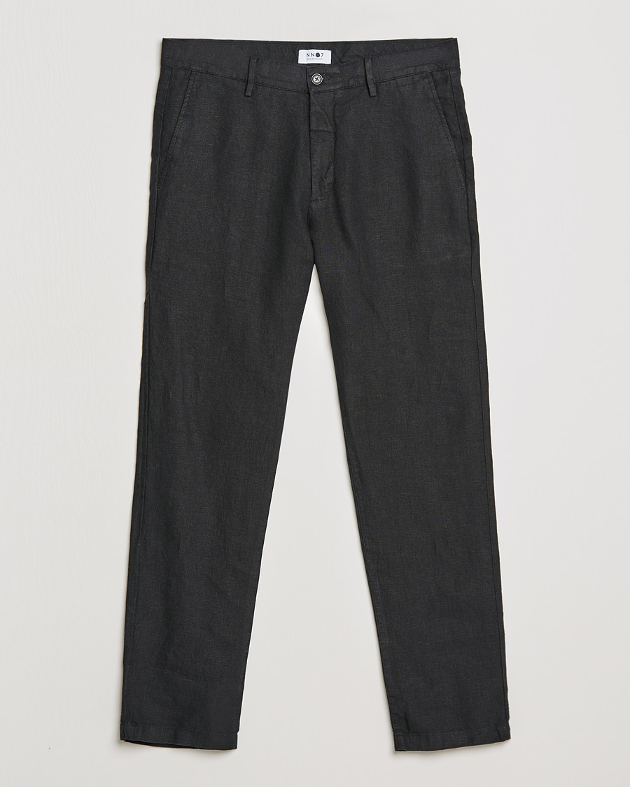 Miehet | Pellavahousut | NN07 | Karl Linen Trousers Black