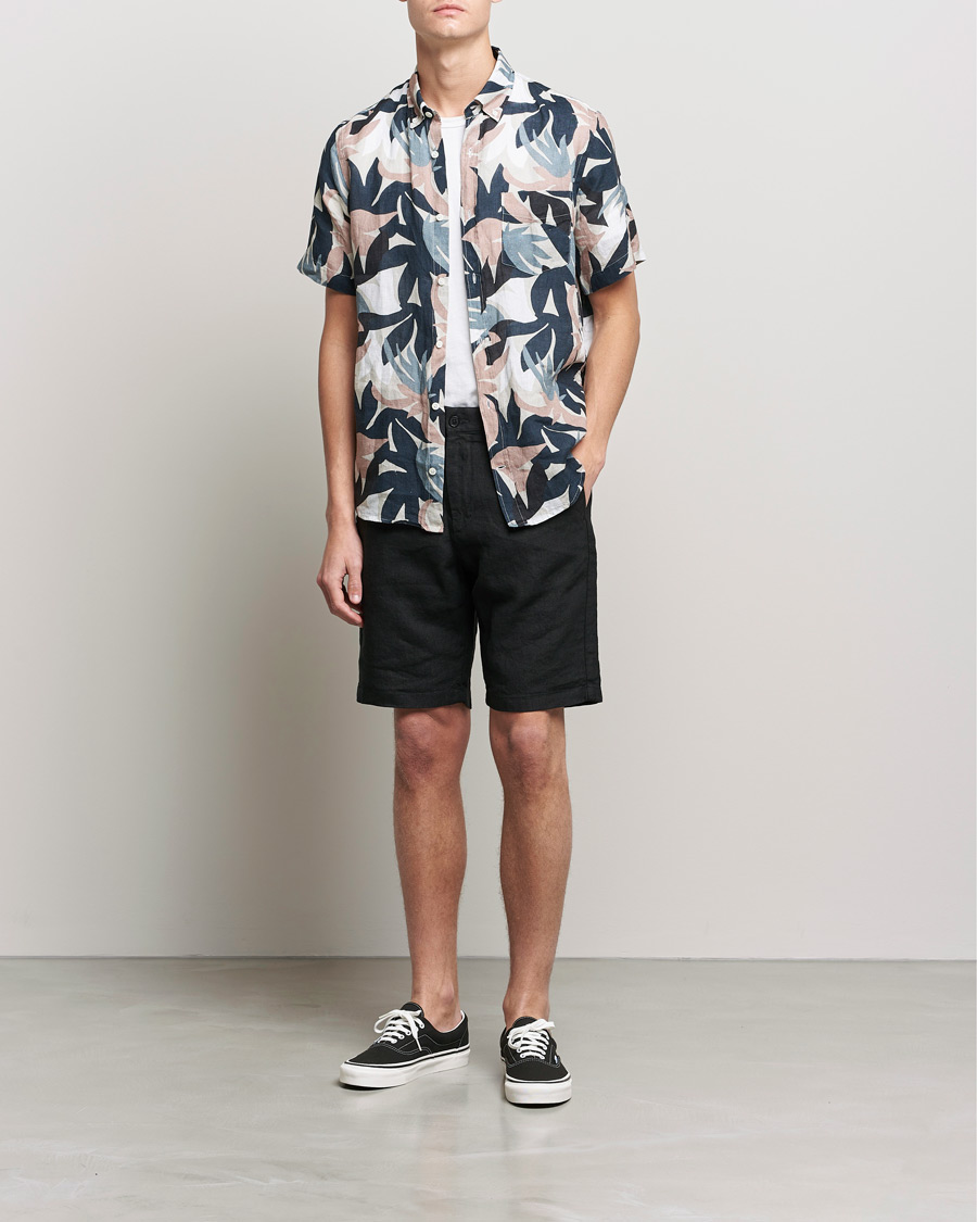 Mies | Shortsit | NN07 | Crown Linen Shorts Black