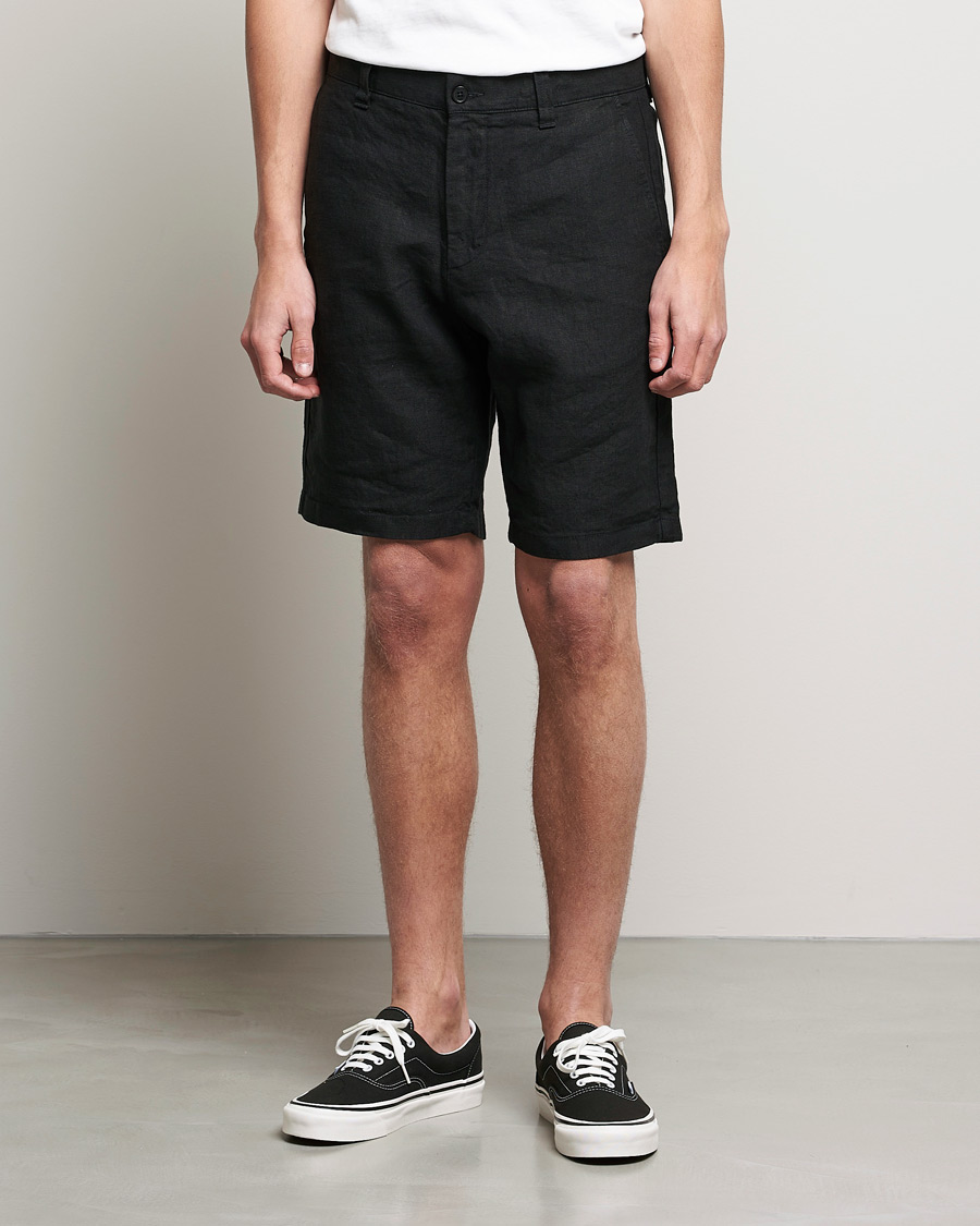 Mies | Shortsit | NN07 | Crown Linen Shorts Black