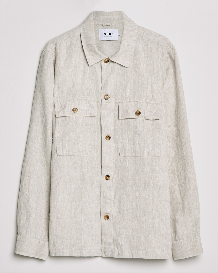 Mies | Kauluspaidat | NN07 | Wilas Linen Overshirt Oat