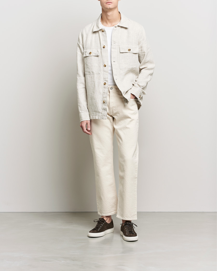 Mies | Kauluspaidat | NN07 | Wilas Linen Overshirt Oat