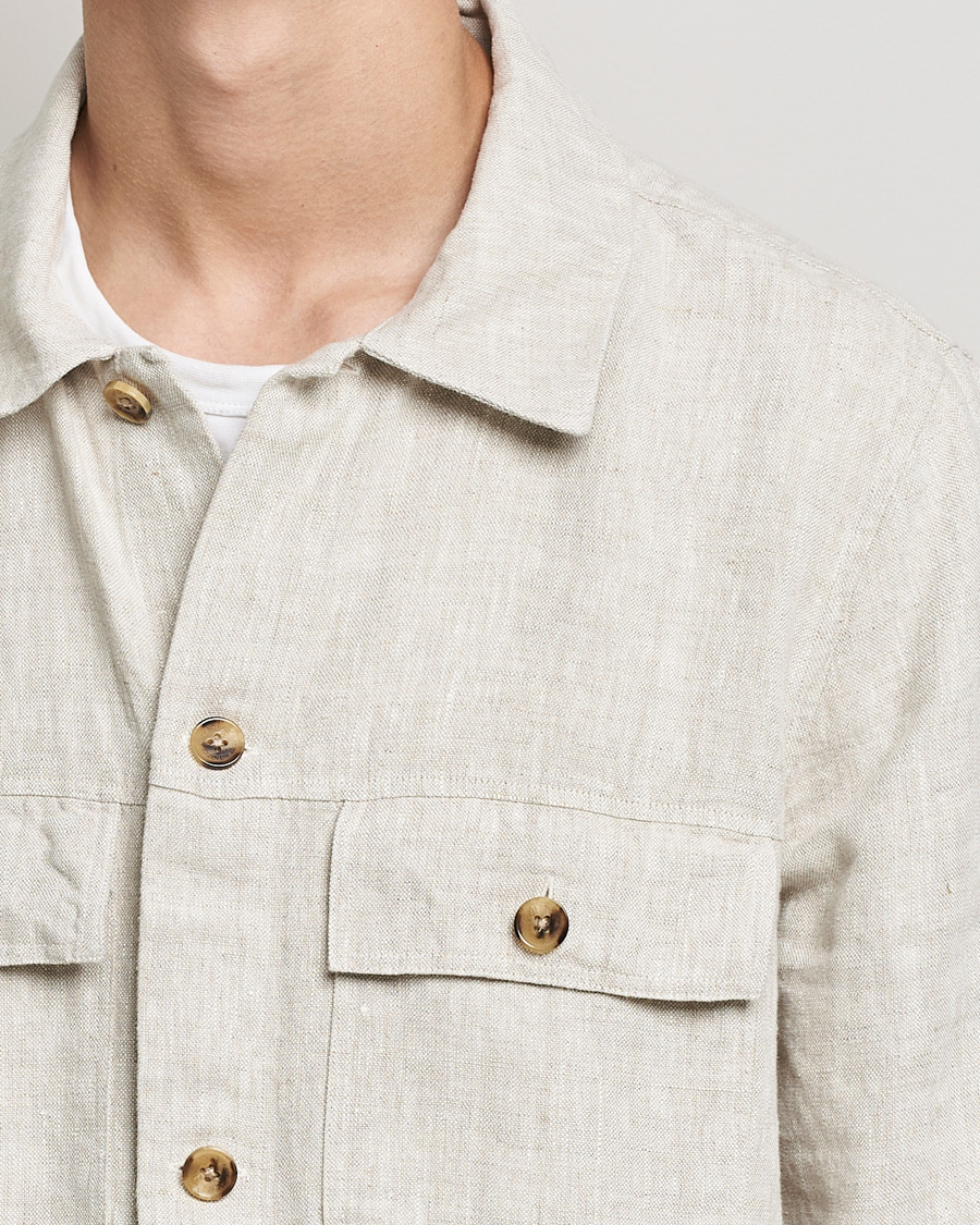 Mies | Kauluspaidat | NN07 | Wilas Linen Overshirt Oat