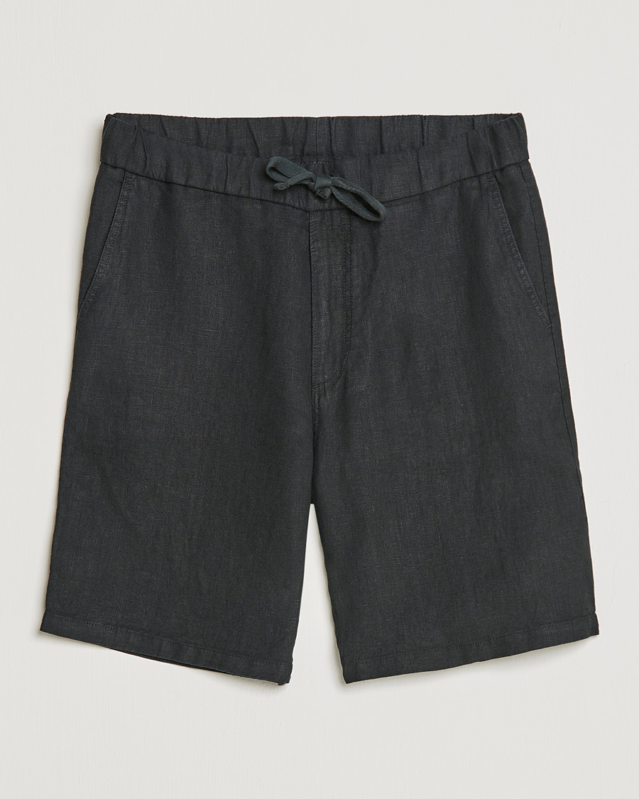 Miehet | Pellavashortsit | NN07 | Keith Drawstring Linen Shorts Black