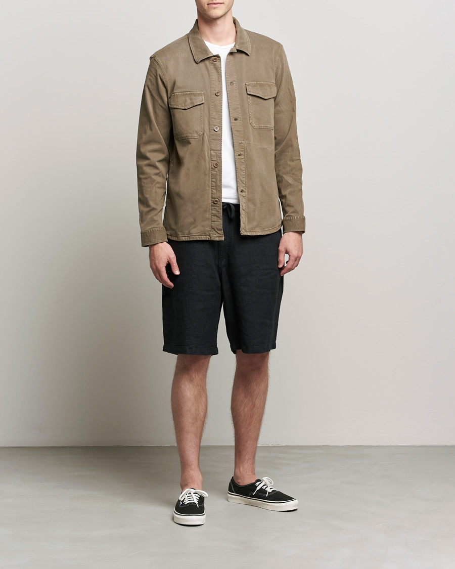 Mies | Shortsit | NN07 | Keith Drawstring Linen Shorts Black