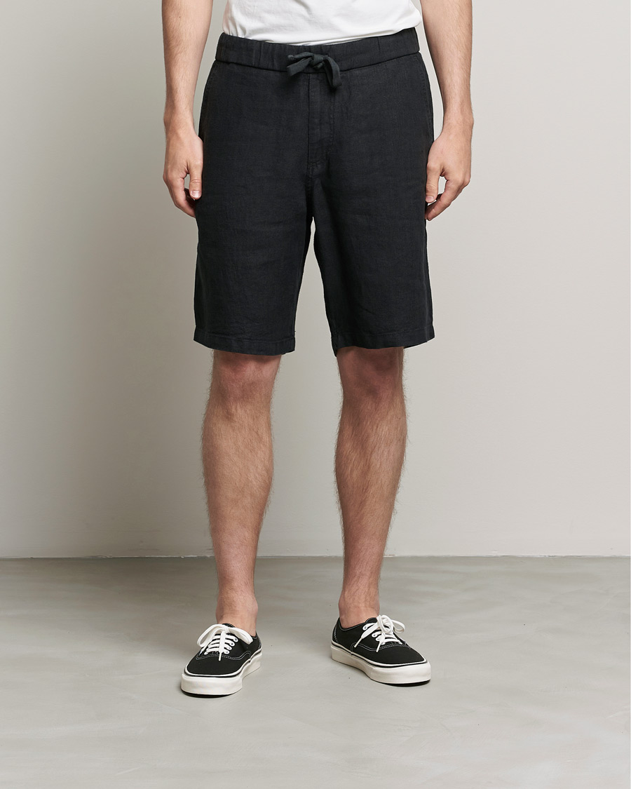 Mies | Shortsit | NN07 | Keith Drawstring Linen Shorts Black