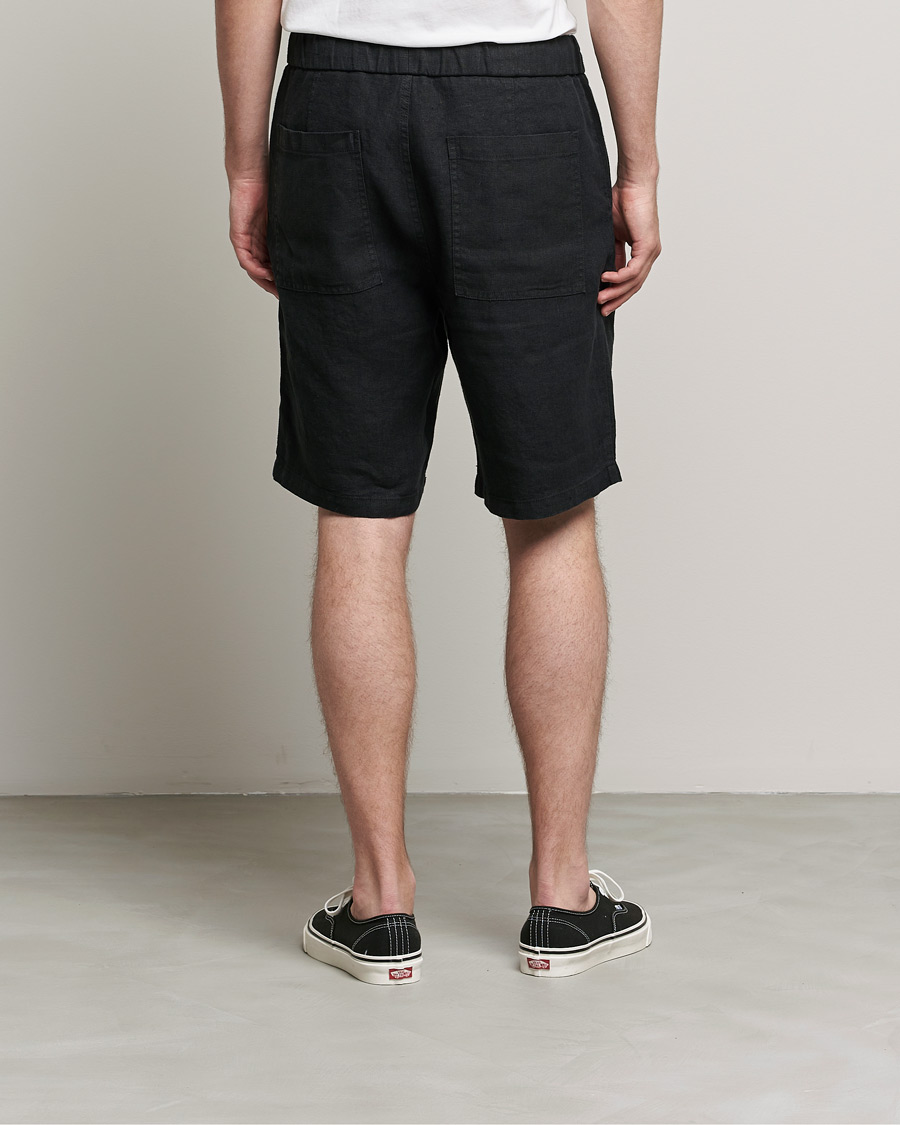 Mies | Shortsit | NN07 | Keith Drawstring Linen Shorts Black