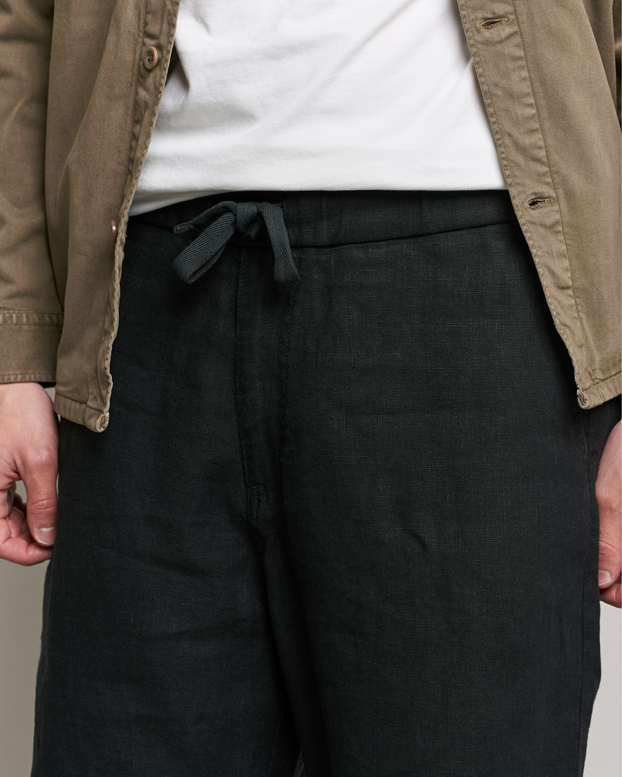 Mies | Shortsit | NN07 | Keith Drawstring Linen Shorts Black